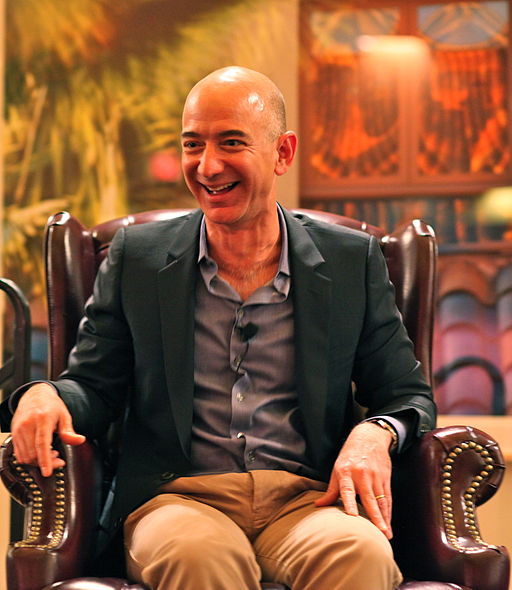 By Steve Jurvetson (Flickr: Bezos’ Iconic Laugh) [CC BY 2.0], via Wikimedia Commons